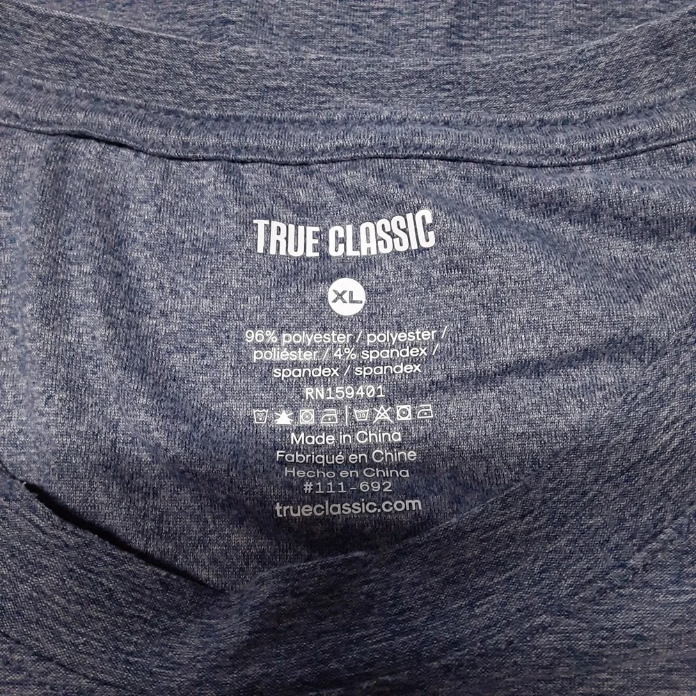 True Classic Mens Sleeveless Active Tee XL Blue Heather Performance Athletic
